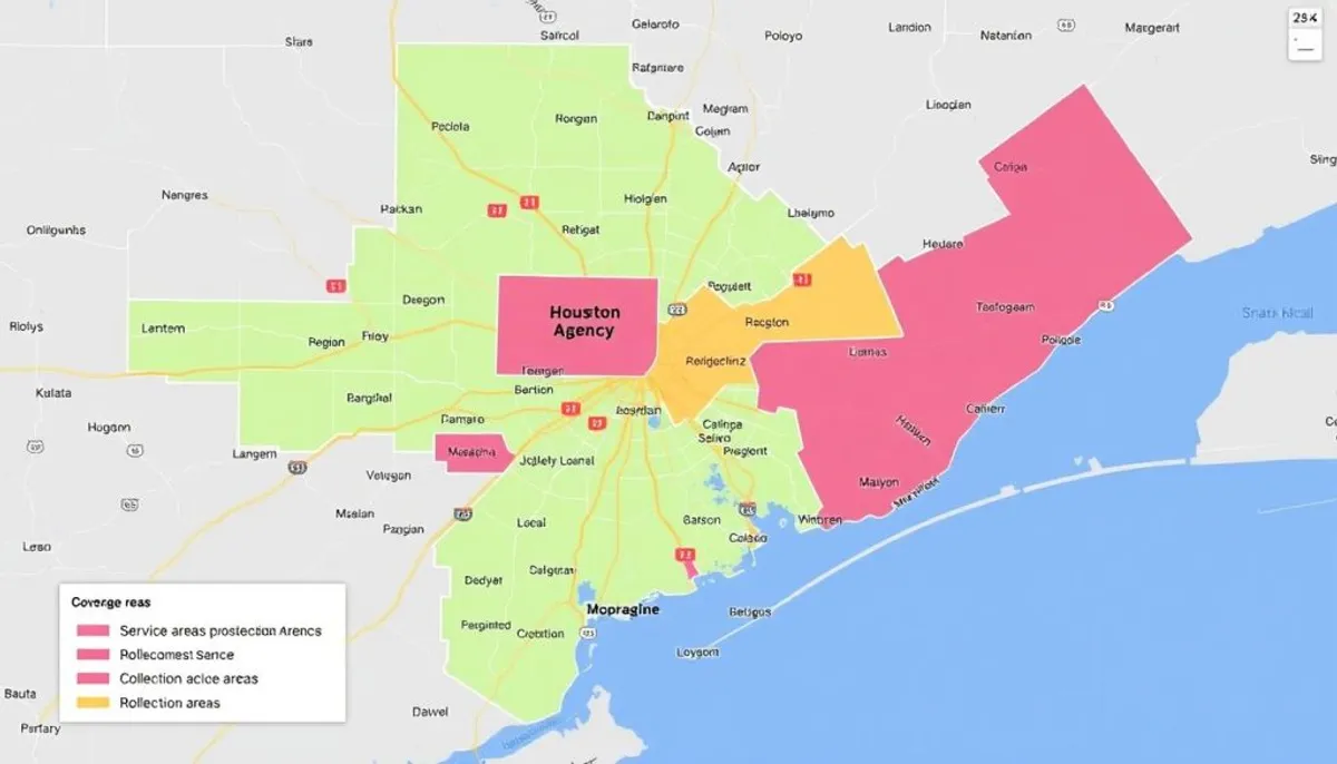 Collection agency in Houston Texas coverage map Collection agency in Houston Texas coverage map