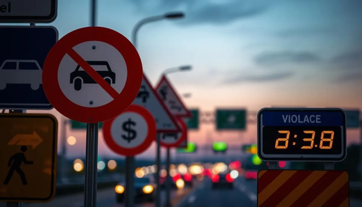 Toll Road Violation Warning Signs